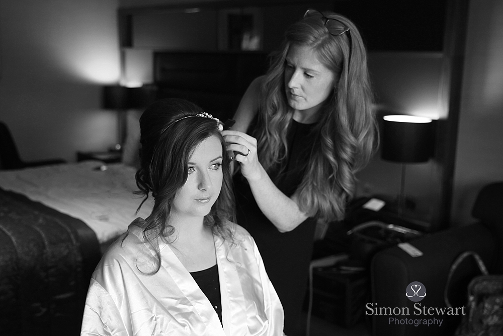 Bride getting ready at Felbridge Hotel 