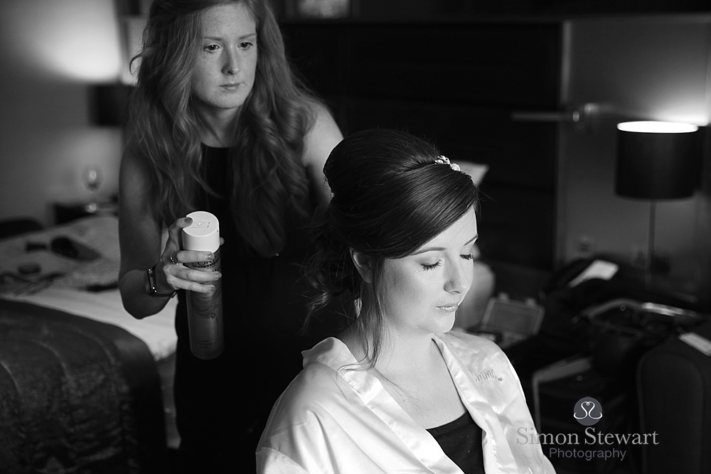 Bride getting ready at the felbridge hotel