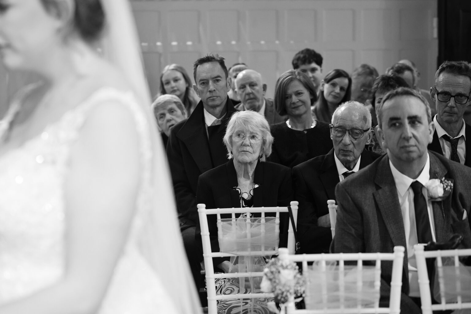 Emotional ceremony during a February wedding celebration at Highley Manor