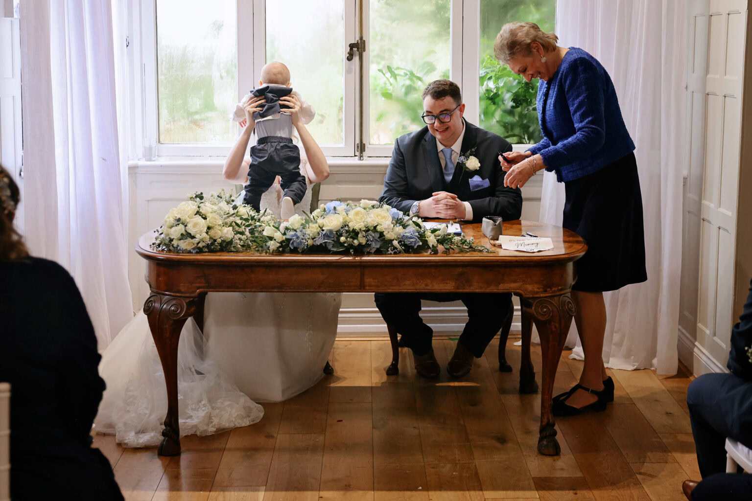Emotional ceremony during a February wedding celebration at Highley Manor