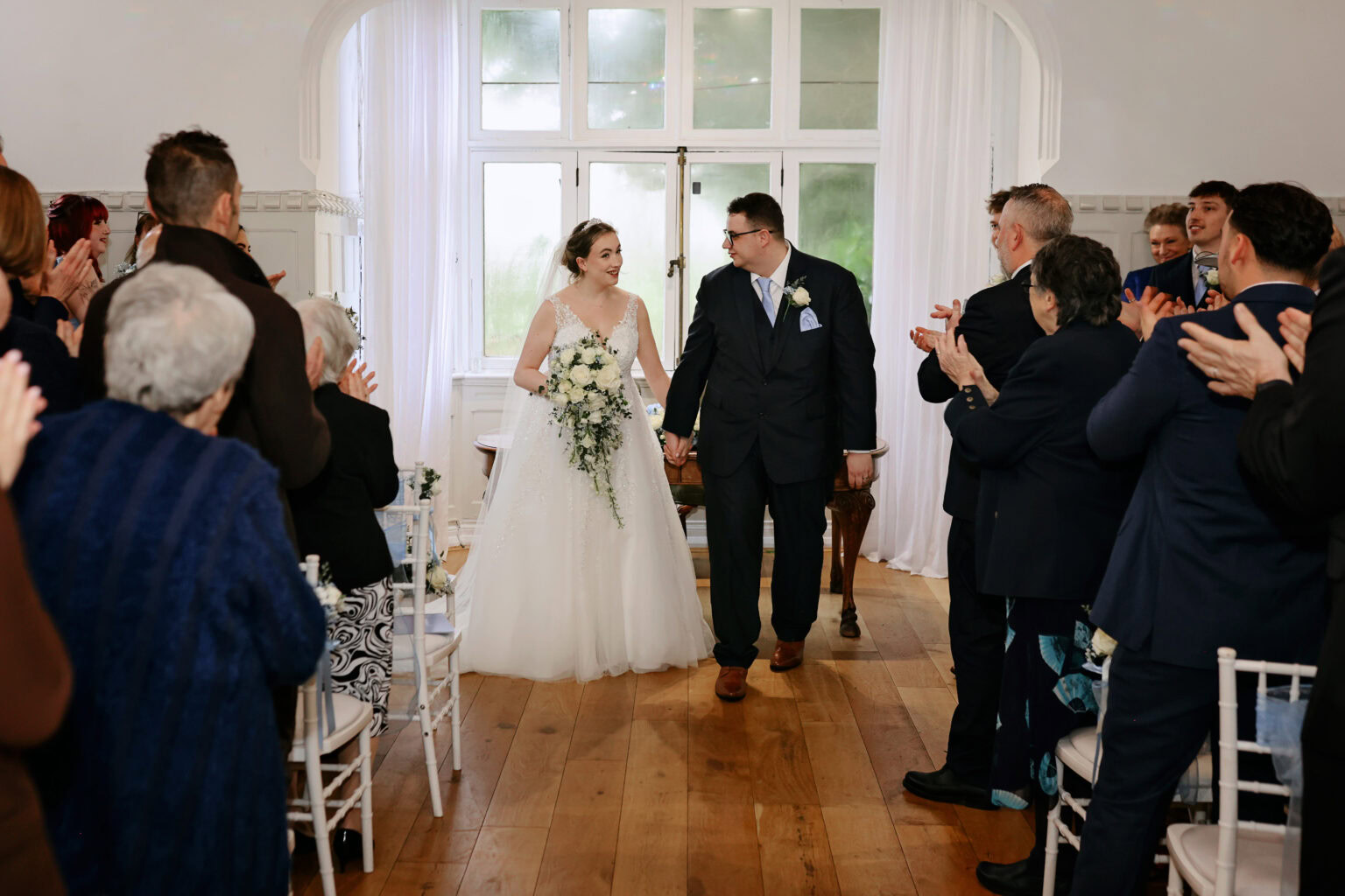 Emotional ceremony during a February wedding celebration at Highley Manor